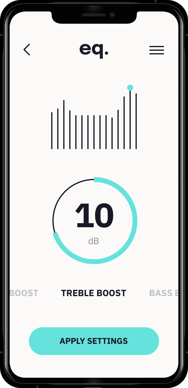 Equalizer's audio setting UI